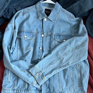 Large BooHooMAN blue jean jacket